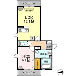 Ｄ－ｒｏｏｍトラベシア（Ｄ）の物件間取画像